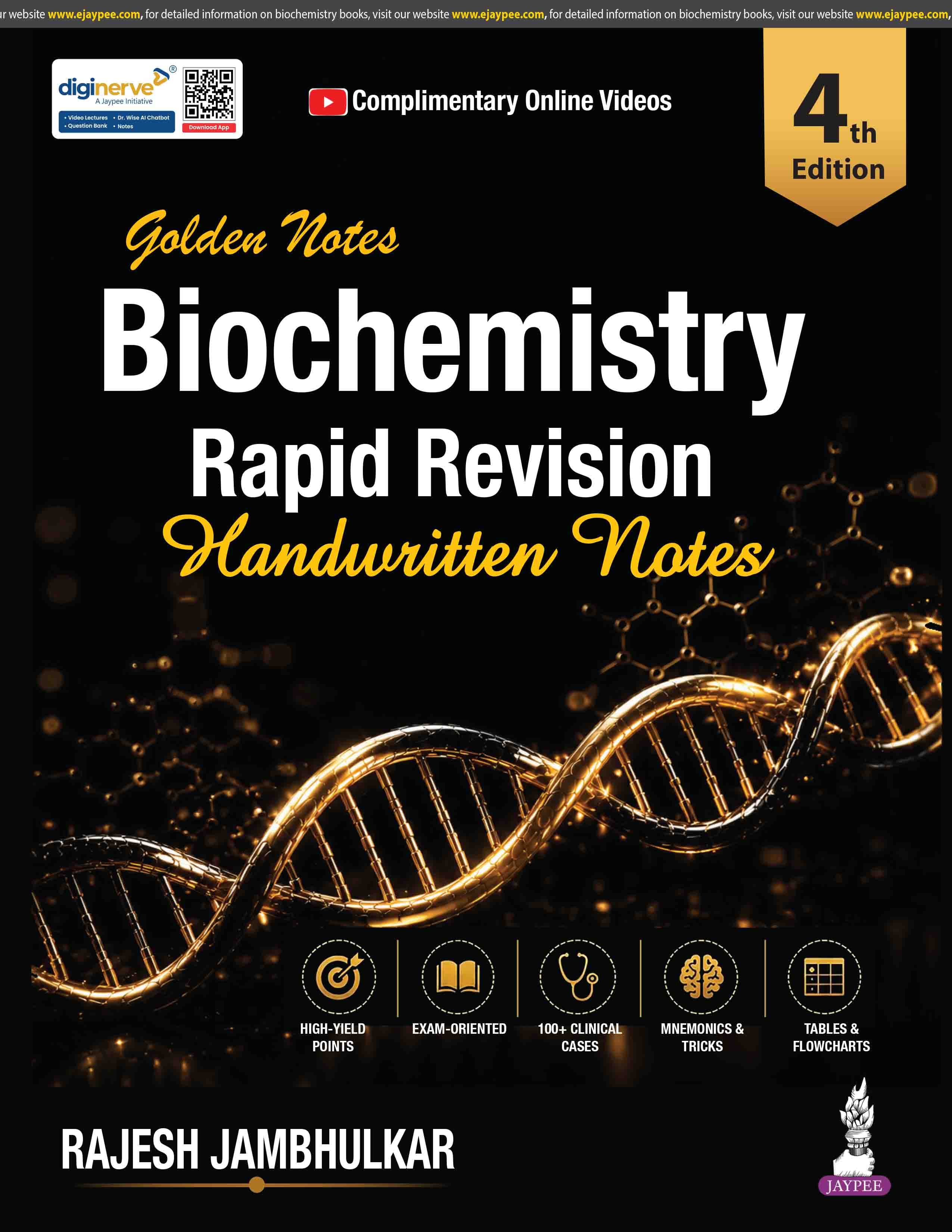 Golden Notes Biochemistry: Rapid Revision Handwritten Notes 4th/2027