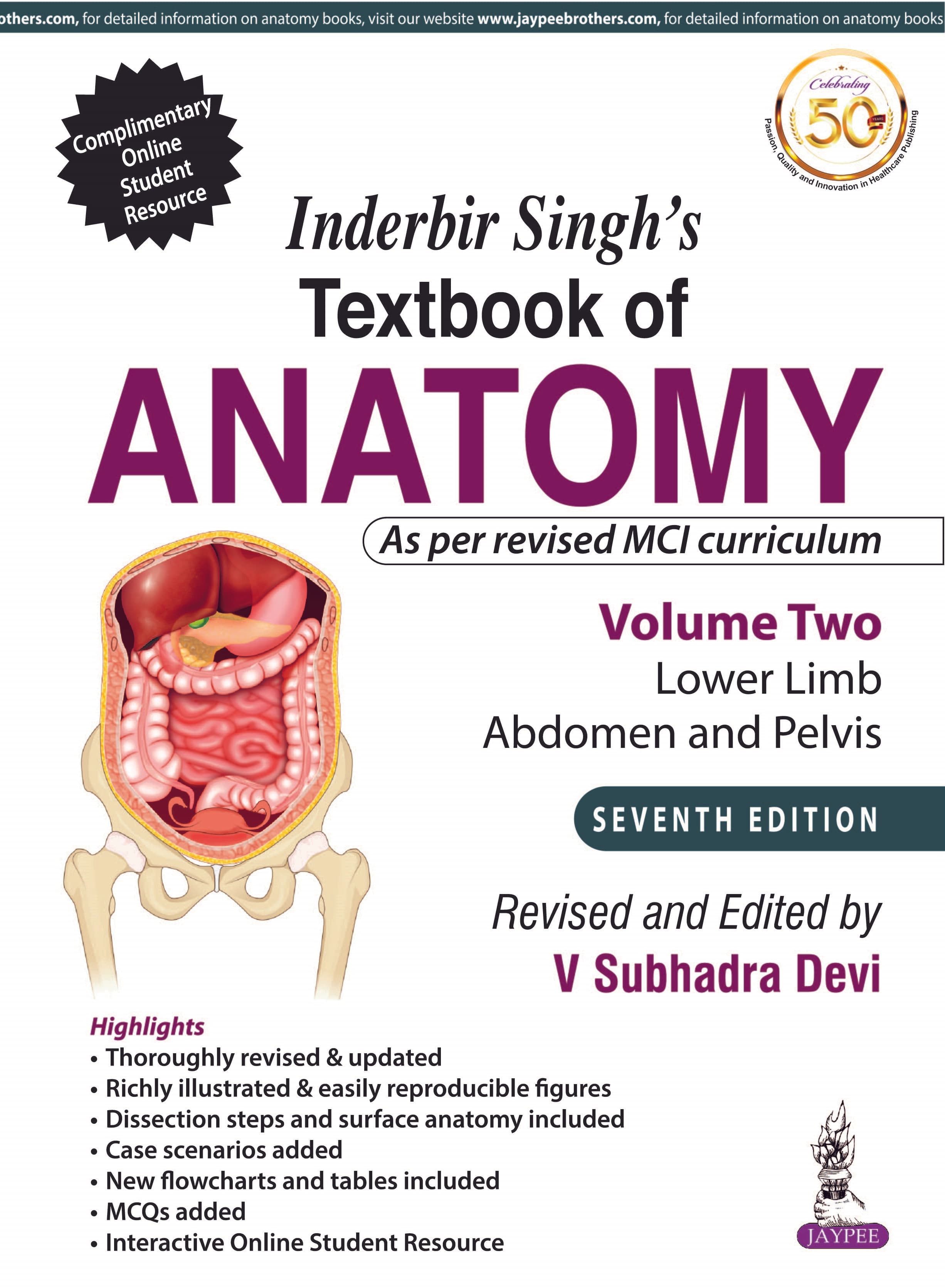 Inderbir Singh's Textbook of Anatomy 7th Revised/2022 (Vol. 2)