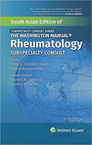 Washington Manual Rheumatology Subspecialty Consult 3rd/2021