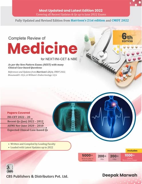 Complete Review of Medicine for NEXT/INI-CET & NBE 6th/2023