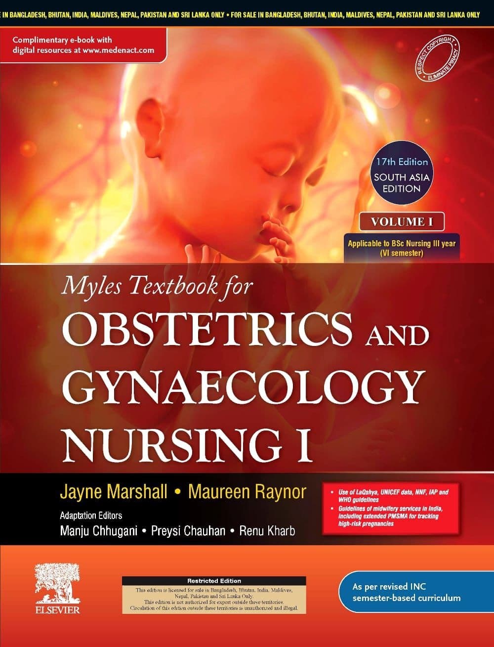 Myles Textbook for Obstetrics and Gynaecology Nursing I and II  1st SAE/2025 (2 Vols)
