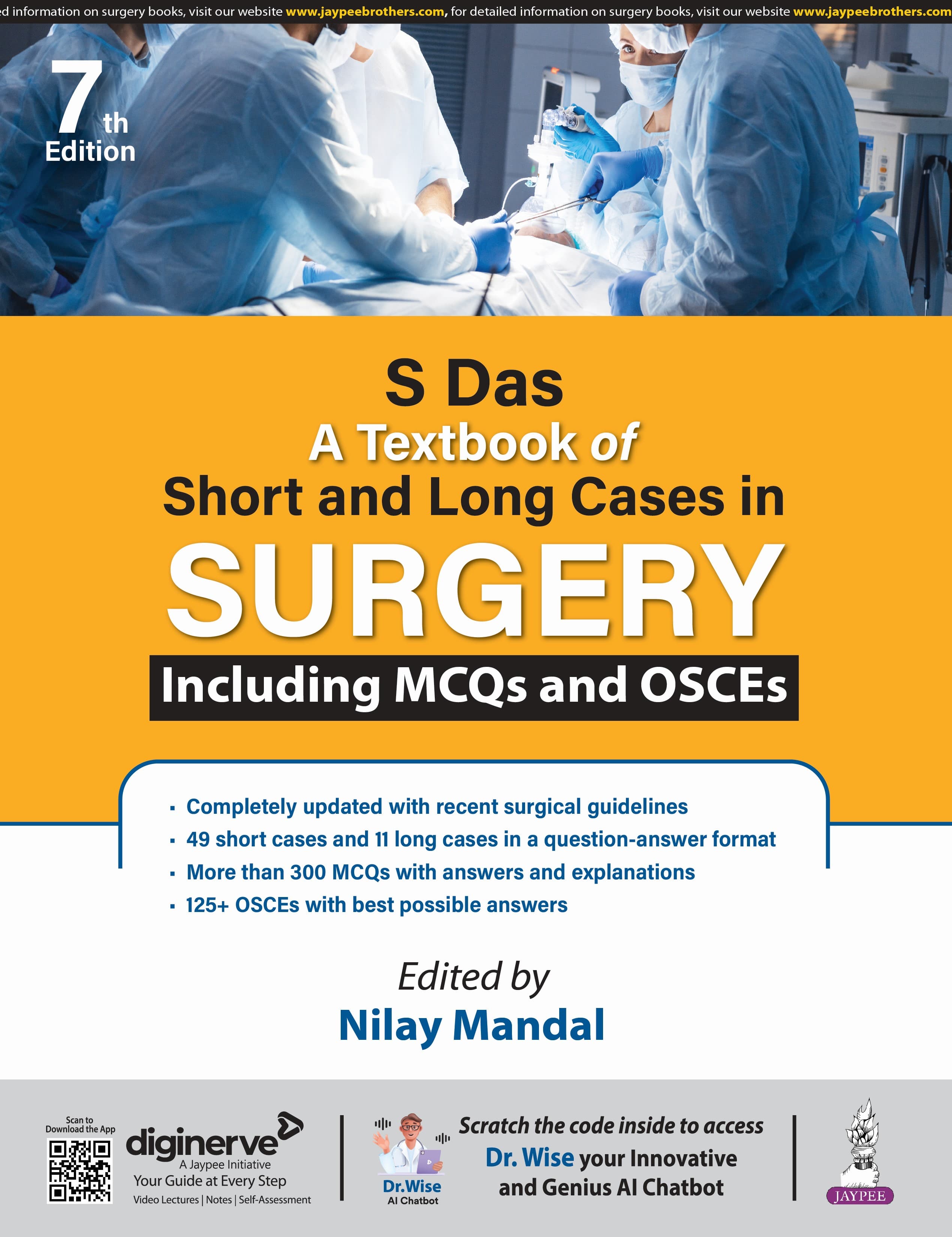 S Das A Textbook of Short and Long Cases in Surgery Including MCQs and OSCEs 7th/2025